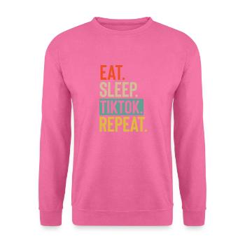 Eat Sleep tiktok Retro-Vintage-Farben wiederholen - Unisex Pullover - Pink - Vorne