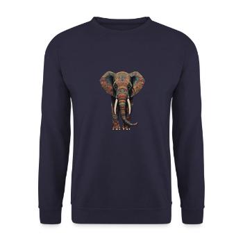 Majestic Elephant - Unisex Sweatshirt - navy - Front - Alina (178cm) & Michal (187cm)