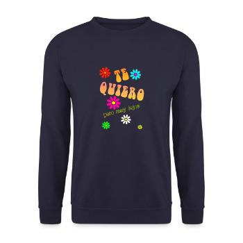 Ich liebe dich... fern - Unisex Pullover - Navy - Vorne - Alina (178cm) & Michal (187cm)