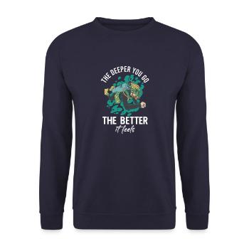 Tauchen Diving Taucherbrille Meer Sporttaucher - Unisex Pullover - Navy - Vorne - Alina (178cm) & Michal (187cm)