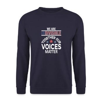 we are indivisible - Sweat-shirt Unisexe - marine - Devant - Alina (178cm) & Michal (187cm)