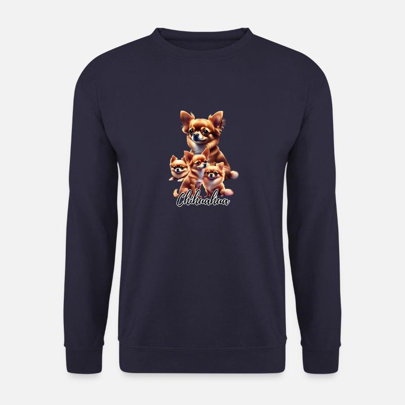 4 Chihuahua Motiv auf Shirts und Accessoires - Unisex Pullover - Navy