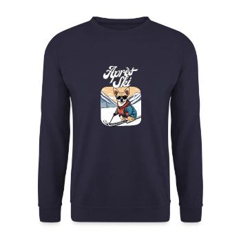 Après Ski Motif Chihuahua - Unisex Sweatshirt - navy - Front - Alina (178cm) & Michal (187cm)