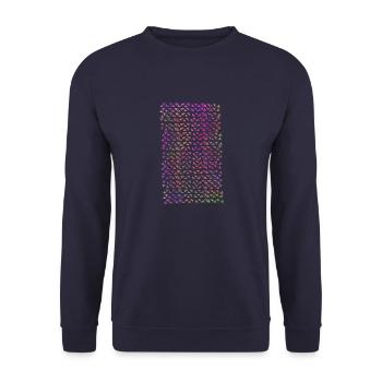 Buntes Muster - Unisex Pullover - Navy - Vorne - Alina (178cm) & Michal (187cm)