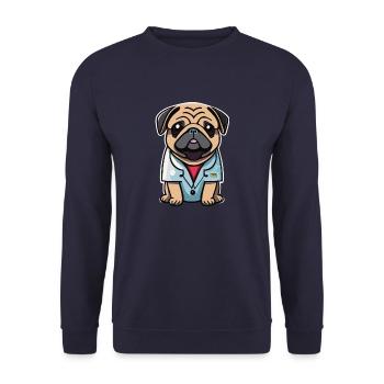 Dr M. Dog - Unisex Pullover - Navy - Vorne - Alina (178cm) & Michal (187cm)