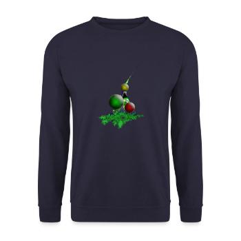 Weihnachtskugeln - Unisex Pullover - Navy - Vorne - Alina (178cm) & Michal (187cm)