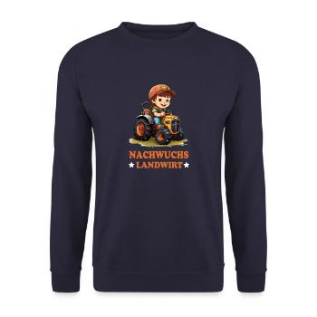 Bauernkind Nachwuchs Landwirt Bauer Landwirt Kind - Unisex Pullover - Navy - Vorne - Alina (178cm) & Michal (187cm)