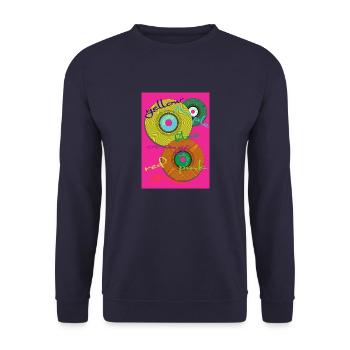 LP-Platten - Unisex Pullover - Navy - Vorne - Alina (178cm) & Michal (187cm)