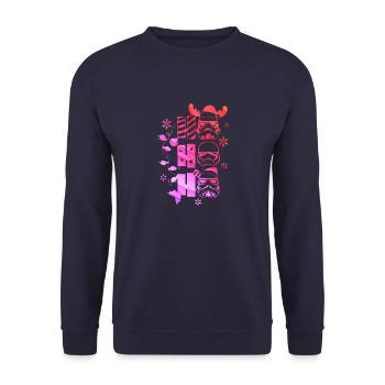 Weihnachten Weihnachtsmann Weihnachtsmann ungezogene Feiertage Winter - Unisex Pullover - Navy - Vorne - Alina (178cm) & Michal (187cm)