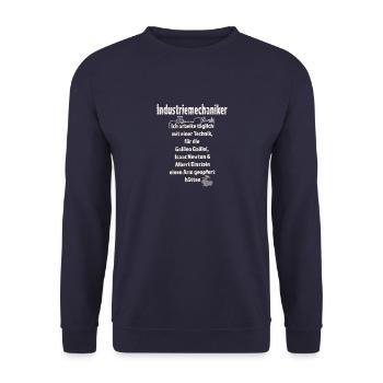 Industriemechaniker - Unisex Pullover - Navy - Vorne - Alina (178cm) & Michal (187cm)