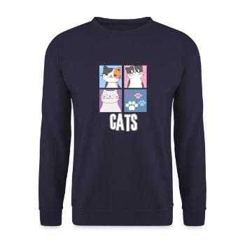 cats - Sweat-shirt Unisexe - marine - Devant - Alina (178cm) & Michal (187cm)
