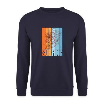 Barong Surfboard Summer Wave Bali Indonesia - Unisex Sweatshirt - navy - Front - Alina (178cm) & Michal (187cm)