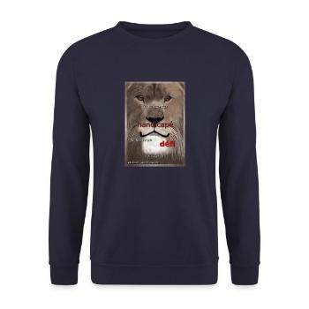 Behinderung - Unisex Pullover - Navy - Vorne - Alina (178cm) & Michal (187cm)