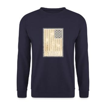 Drapeau américain aux tons sépia pour le paintball - Sweat-shirt Unisexe - marine - Devant - Alina (178cm) & Michal (187cm)