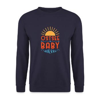 Ostsee Baby Bo Grafik - Unisex Pullover - Navy - Vorne - Alina (178cm) & Michal (187cm)