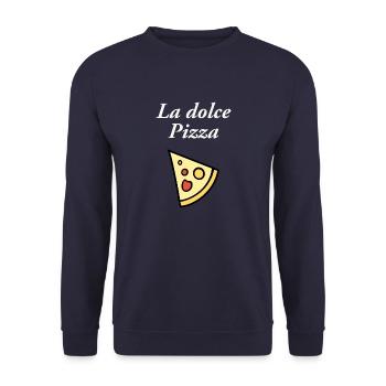 La Dolche Pizza - Unisex Pullover - Navy - Vorne - Alina (178cm) & Michal (187cm)