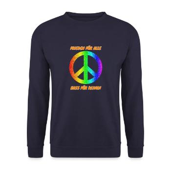 Demo Peace for All Hate for No 2 ANti AFD - Unisex Sweatshirt - navy - Front - Alina (178cm) & Michal (187cm)