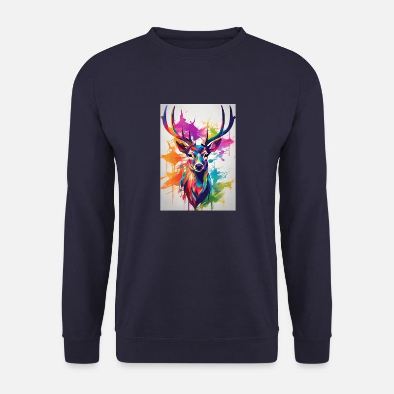 Hirschschädel bunt - Unisex Pullover - Navy