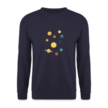 Des planètes mignonnes et Pluton ! 4 couleurs pour fond foncé - Sweat-shirt Unisexe - marine - Devant - Alina (178cm) & Michal (187cm)