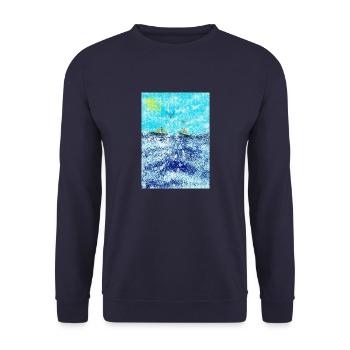 Rough seas - Unisex Sweatshirt - navy - Front - Alina (178cm) & Michal (187cm)