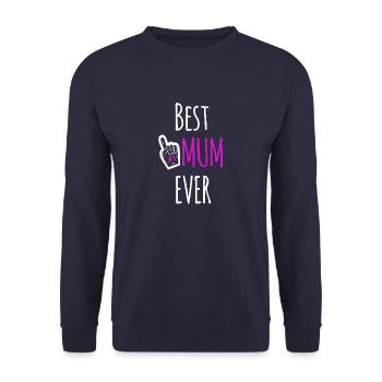 BEST MUM EVER - Unisex Sweatshirt - navy - Front - Alina (178cm) & Michal (187cm)