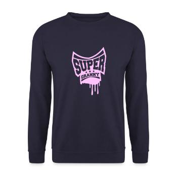 Super Granny Stamp Granny Graffiti Grandmother - Unisex Sweatshirt - navy - Front - Alina (178cm) & Michal (187cm)