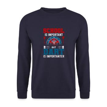 Dart Darts Dartpfeile Darten Dartscheibe - Unisex Pullover - Navy - Vorne - Alina (178cm) & Michal (187cm)
