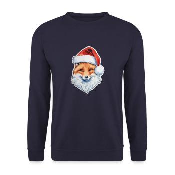 Fuchs Weihnachten Wasserfarben - Unisex Pullover - Navy - Vorne - Alina (178cm) & Michal (187cm)