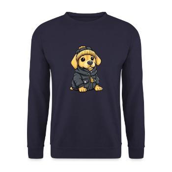 Labrador Dog Stylish - Unisex Sweatshirt - navy - Front - Alina (178cm) & Michal (187cm)