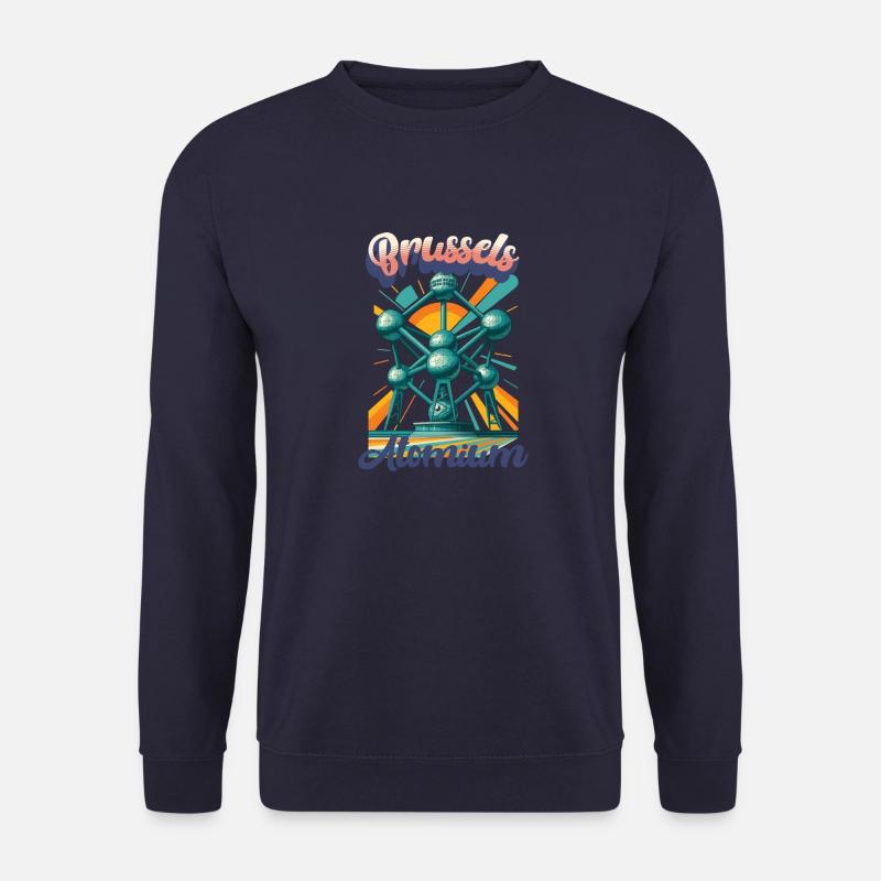 Urban Retro Dreams – ATOMIUM - Brussels - Unisex Pullover - Navy