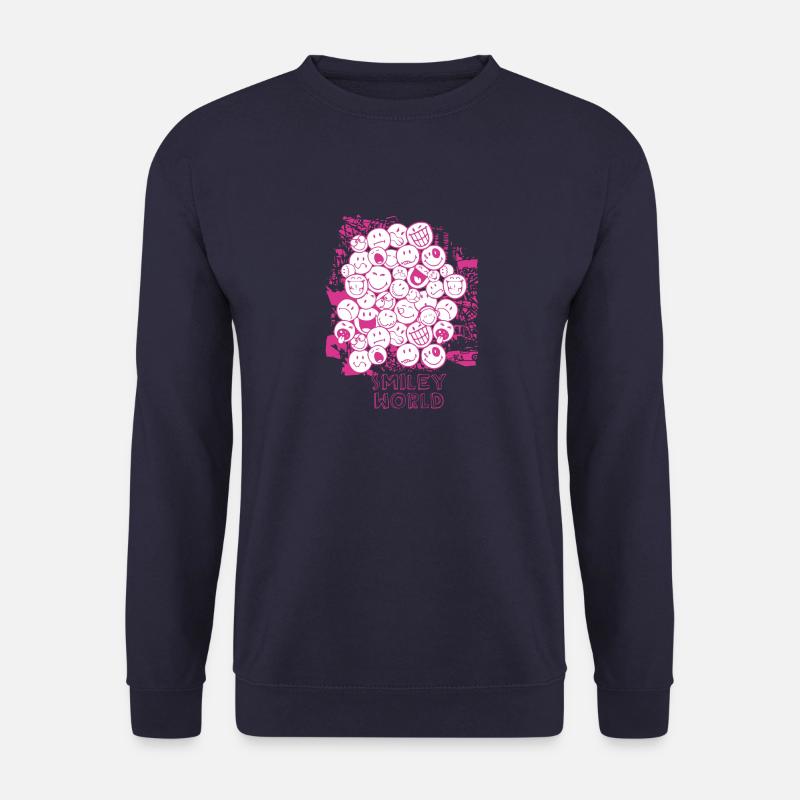smile ,smiley,comic,pink,swfa21,sketch - Unisex Pullover - Navy