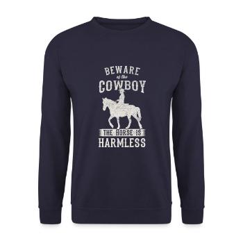 Wild West Western Rodeo Bull Riding Cowboy - Sweat-shirt Unisexe - marine - Devant - Alina (178cm) & Michal (187cm)