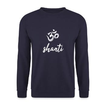 Om Shanti - Unisex Sweatshirt - navy - Front - Alina (178cm) & Michal (187cm)