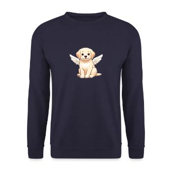 Labrador Dog Angel Black White Classic - Unisex Sweatshirt - navy - Front - Alina (178cm) & Michal (187cm)