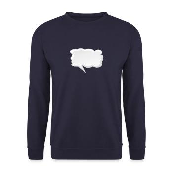 Speech bubble empty to fill in - Unisex Sweatshirt - navy - Front - Alina (178cm) & Michal (187cm)