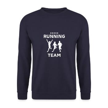 Running Team - Unisex Sweatshirt - navy - Front - Alina (178cm) & Michal (187cm)