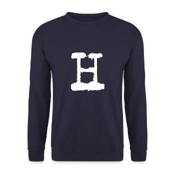 H - Unisex Sweatshirt - navy - Front - Alina (178cm) & Michal (187cm)