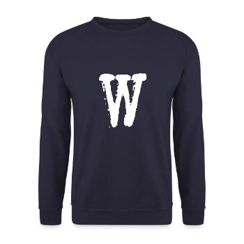 W - Unisex Pullover - Navy - Vorne - Alina (178cm) & Michal (187cm)