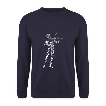 Violin Player Violinists Musicians - Unisex Pullover - Navy - Vorne - Alina (178cm) & Michal (187cm)