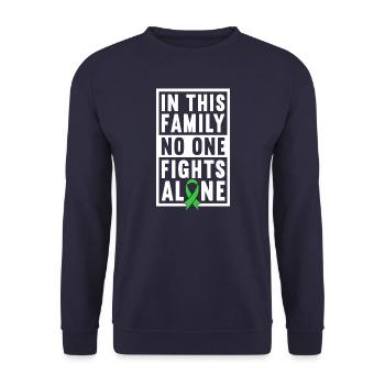 In May, we wear Green Mental Health - Unisex Sweatshirt - navy - Front - Alina (178cm) & Michal (187cm)
