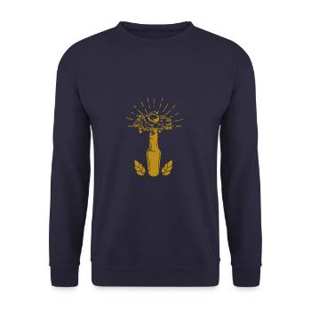 Beer - Beer / Beer Mug - Beer Bottle - Unisex Sweatshirt - navy - Front - Alina (178cm) & Michal (187cm)