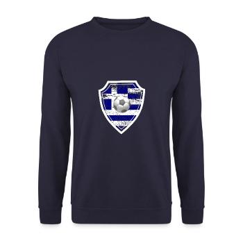 Greece play football for the World Cup - Unisex Sweatshirt - navy - Front - Alina (178cm) & Michal (187cm)