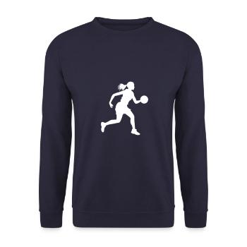 Basketball Player Silhouette Basketball Player Fra - Unisex Sweatshirt - navy - Front - Alina (178cm) & Michal (187cm)
