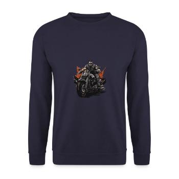 Motorcycle Biker - Unisex Sweatshirt - navy - Front - Alina (178cm) & Michal (187cm)
