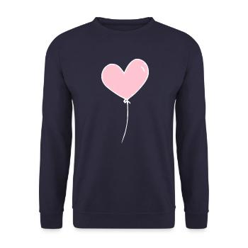 Ballon coeur rose blanc - Sweat-shirt Unisexe - marine - Devant - Alina (178cm) & Michal (187cm)