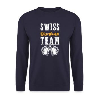 Suisse Drinking Team Suisse - Sweat-shirt Unisexe - marine - Devant - Alina (178cm) & Michal (187cm)