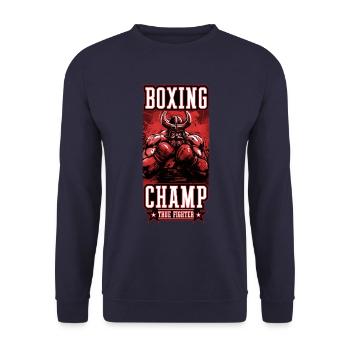 Wikinger Boxer Kämpfer Odin Boxing Champ - Unisex Pullover - Navy - Vorne - Alina (178cm) & Michal (187cm)