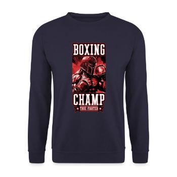 Spartaner Boxer Kämpfer Gladiator Boxing Champ - Unisex Pullover - Navy - Vorne - Alina (178cm) & Michal (187cm)