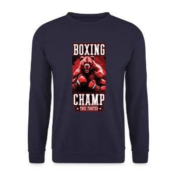 Grizzly Bär Boxer Kämpfer Boxing Champ - Unisex Pullover - Navy - Vorne - Alina (178cm) & Michal (187cm)