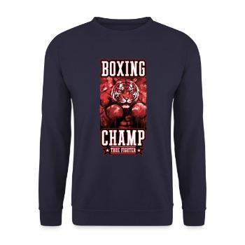 Tiger Boxer Kämpfer Boxing Champ - Unisex Pullover - Navy - Vorne - Alina (178cm) & Michal (187cm)